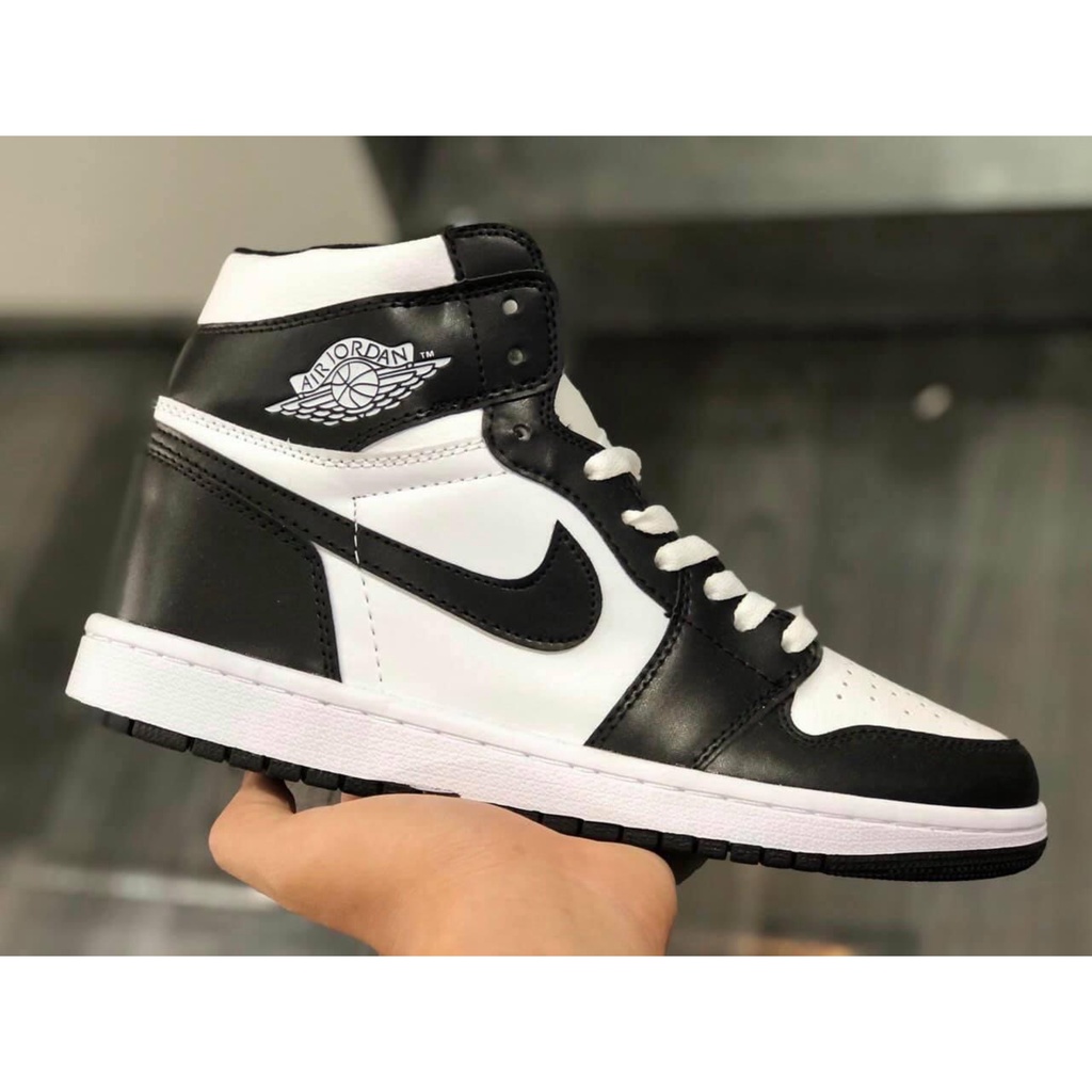 Giày thể thao Jordan 1 đen trắng cao cổ, Giày sneaker JD1 High Panda nam nữ siêu hot Tặng Box Bill