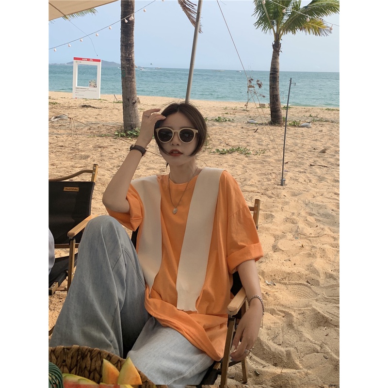 [Augustcloth]Áo/ khăn choàngbe vắt vai giả áo phong cách Hàn Quốc