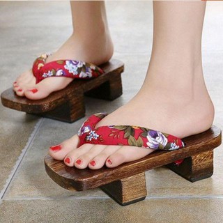 (CÓ SẴN) Guốc Nữ Nhật Bản Đế Cao Quai Chữ Y/Guốc Gỗ Geta Dành Cho Nữ