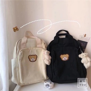 Balo Đi Học Hình Gấu Dễ Thương Phong Cách Harajuku Nhật Bản Cho Nữ