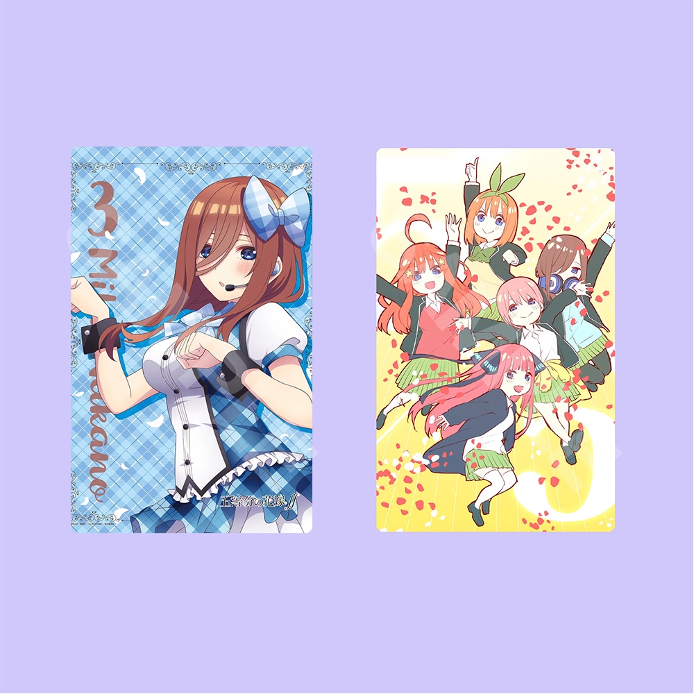 Ảnh card bo góc in hình Gotoubun No Hanayome BIỂU DIỄN ver Nhà Có 5 Nàng Dâu thẻ bo viền 5*8cm