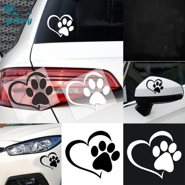 Galaxy Miếng Dán Trang Trí Xe Hơi Chống Trầy Xước Họa Tiết Dấu Chân Trái Tim