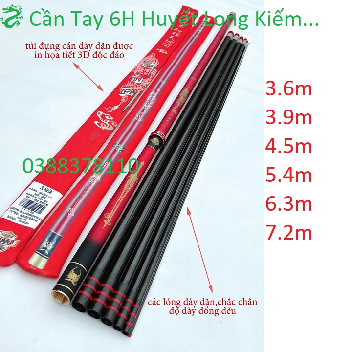 Cần Câu Tay 6H Huyết Long Kiếm Tặng Kèm Ngọn Và Nhẫn