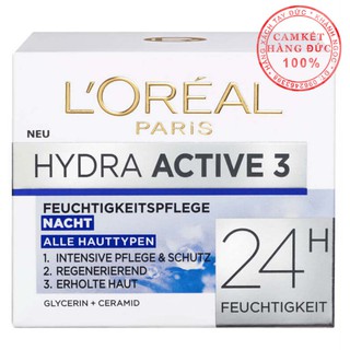 Kem dưỡng da Loreal Paris Hydra Active Nacht 24H ban Đêm - Hàng Đức