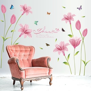 Decal dán tường Hoa anh thảo hồng