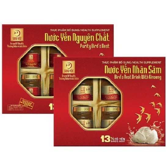 {XẢ KHO 3 NGÀY} SONG YẾN - COMBO 2 Hộp Nước yến nhân sâm 13% tổ yến (12 lọ)