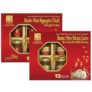 SONG YẾN - COMBO 2 Hộp Nước yến nhân sâm 13% tổ yến (12 lọ)