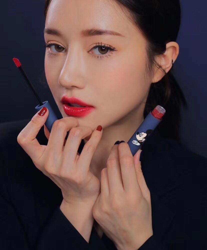 Son Kem 3ce Màu Lì Mịn Như Nhung Thiết Kế Màu Đỏ / Xanh Dương In Hình Chuột Mickey Dễ Thương | BigBuy360 - bigbuy360.vn