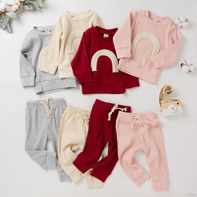 Set áo thun tay dài & quần dài thích hợp cho bé
