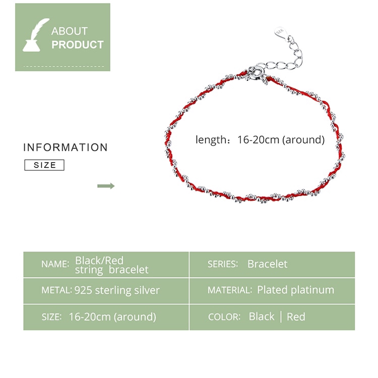 Bamoer Vòng Đeo Tay Xỏ Hạt Bạc 925 Màu Đen Và Đỏ Thời Trang Cho Nữ Làm Quà Tặng Bạn Bè SCB173