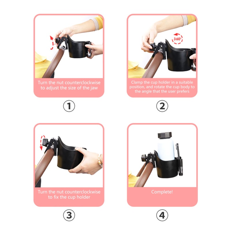 Giá Đỡ Cốc Nước Gắn Xe Đẩy Em Bé Bằng Nhựa Tiện Dụng