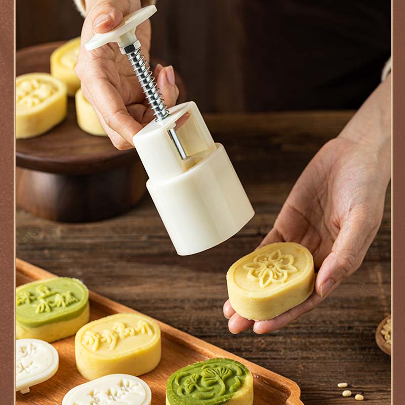 Bộ Khuôn Làm Bánh Trung Thu 3D 4 Con Dấu 50g Bằng Tay