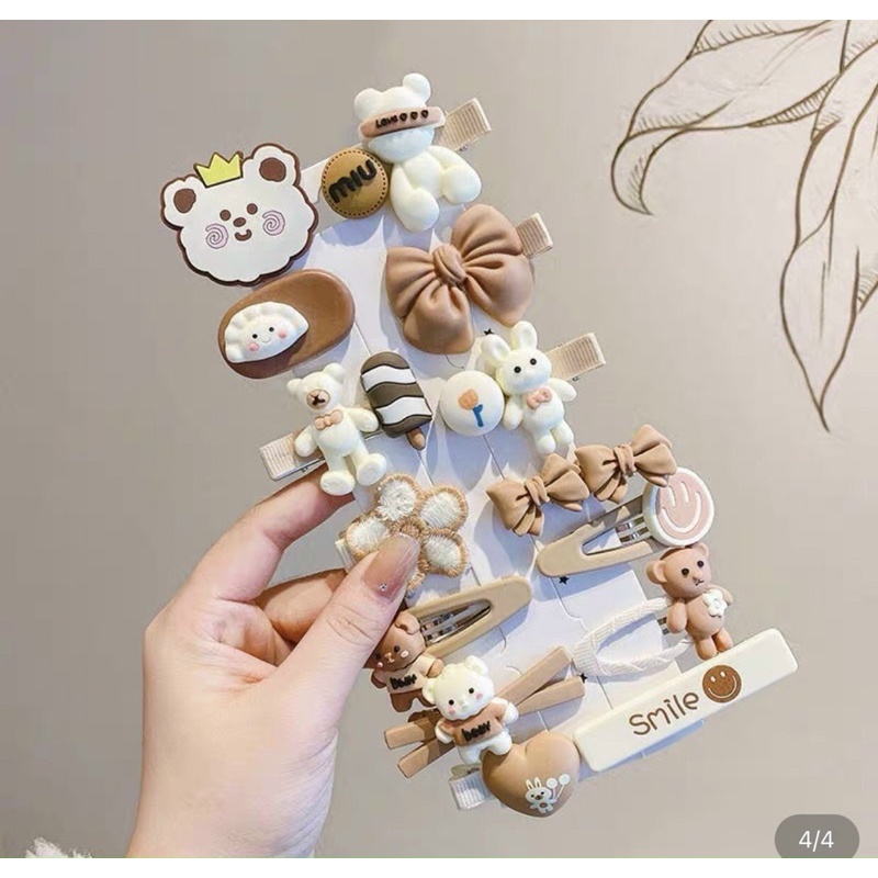 SET KẸP TÓC 14 CHI TIẾT CUTE DÀNH CHO BÉ GÁI