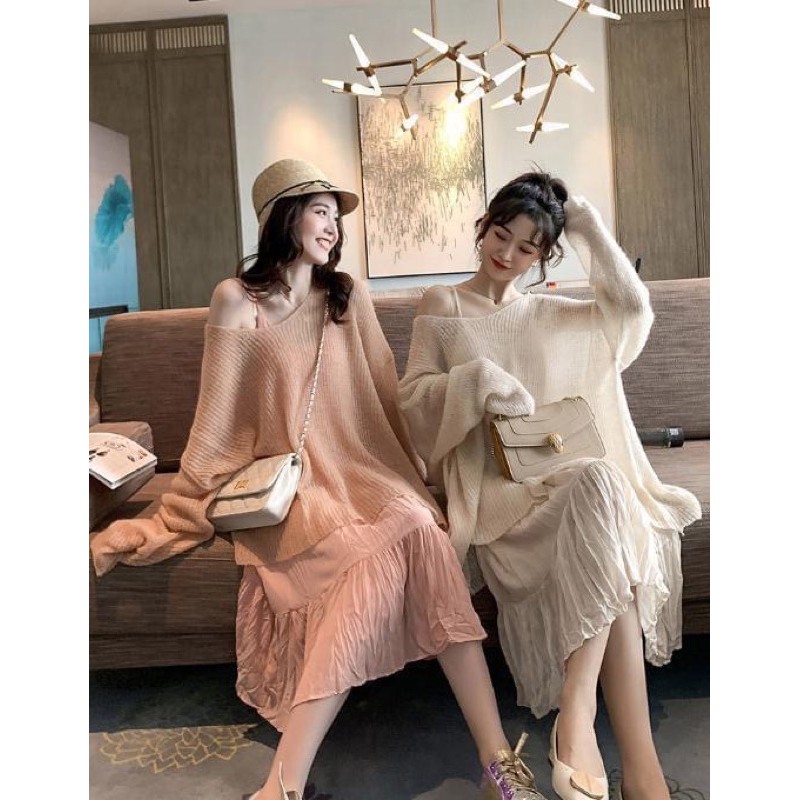 Áo len mỏng dáng rộng ullzang phong cách Hàn quốc - YẾN TRẦN