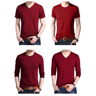 [Hot Sale ] Áo phông nam màu đỏ đô - không nhăn mềm min thấm hút mồ hôi