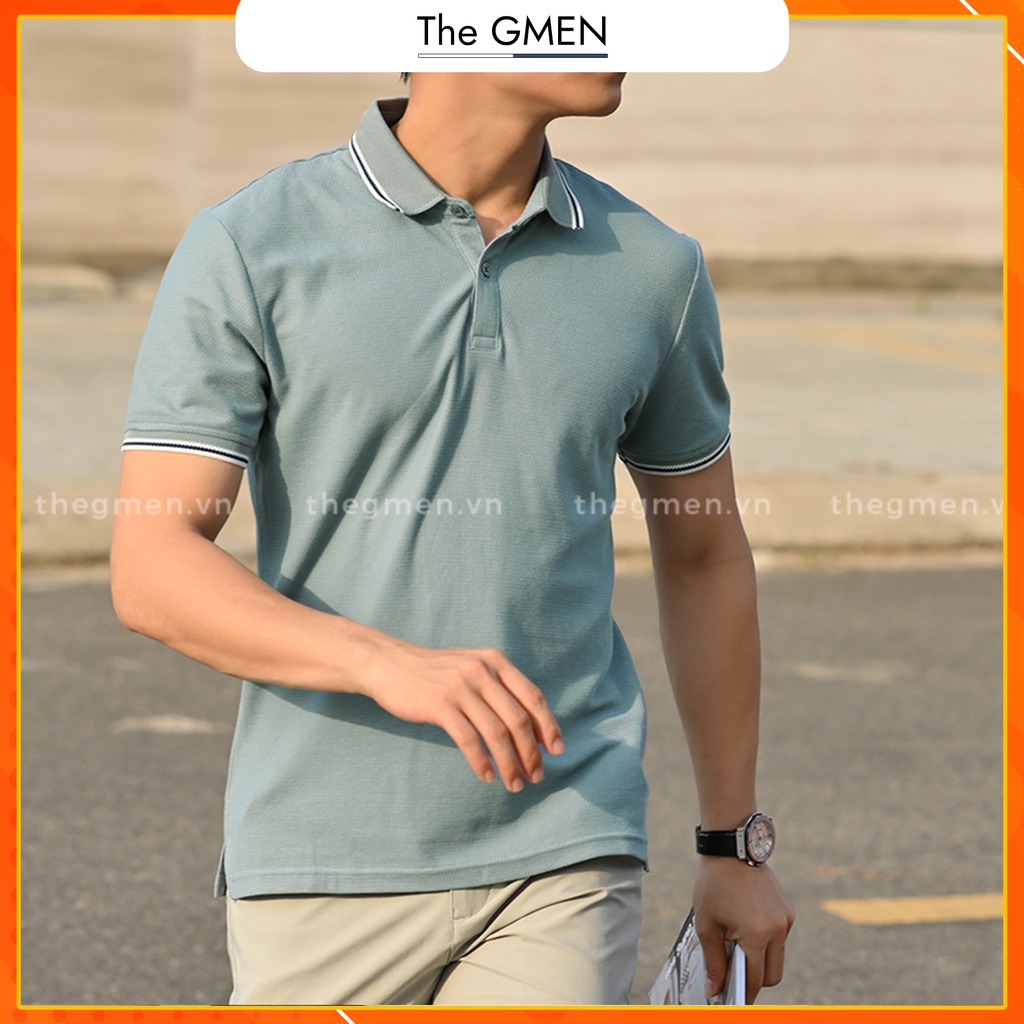 [Giảm 10% Mã SKMLTSM12] Áo Polo nam The GMEN Active Polo Shirt bề mặt dệt hạt gao, chất liệu 100% cotton, chuẩn form | BigBuy360 - bigbuy360.vn