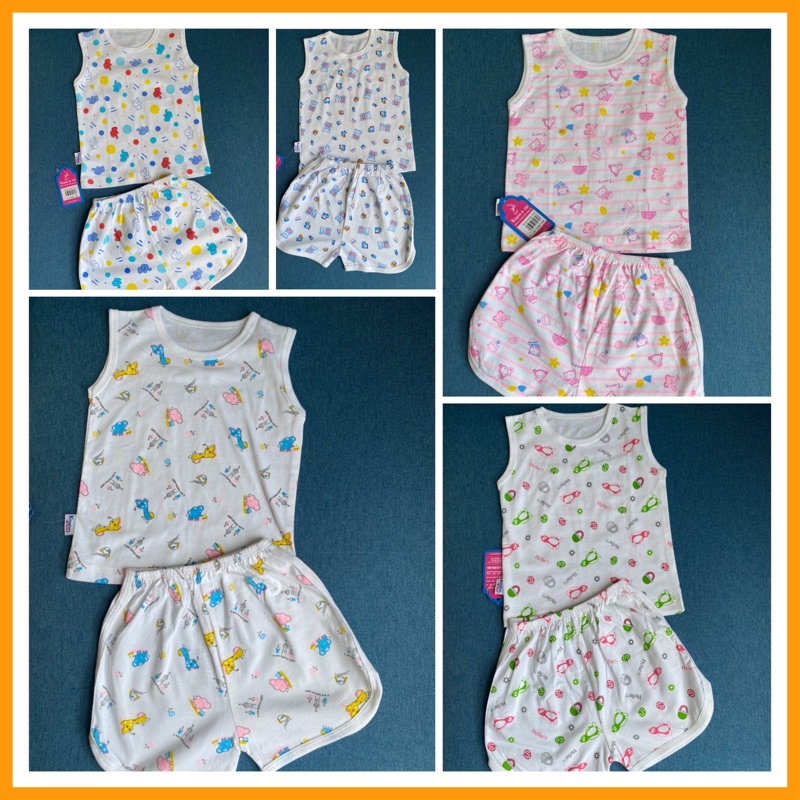 Đồ bộ đùi sát nách bé gái 100% cotton từ 4kg đến 13 kg
