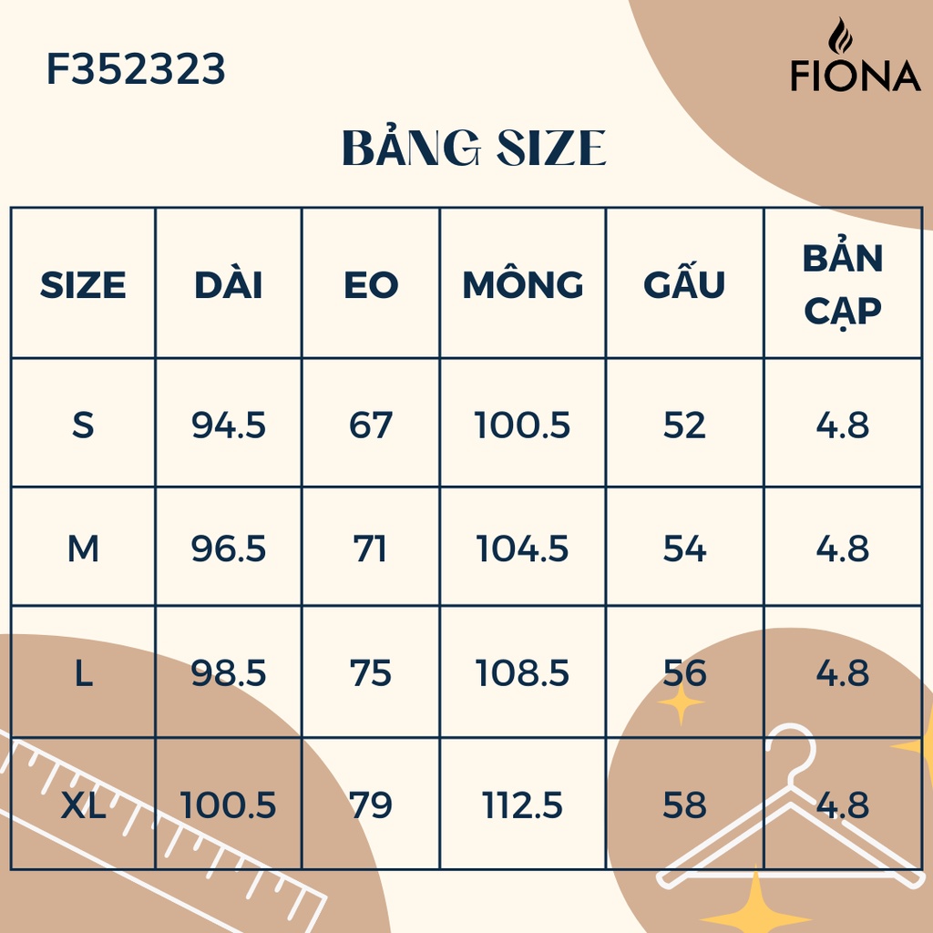 Quần nữ dáng suông culottes xếp ly, cài cúc trang trí FIONA F352323