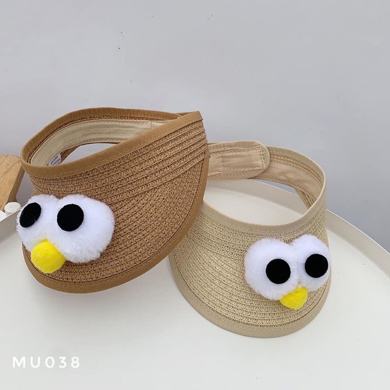Mũ cói không chóp hình đôi mắt MU038 cho hé 1-6 tuổi