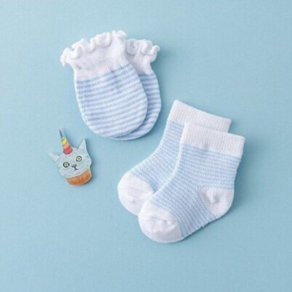 Bao tay sơ sinh, set bao tay và tất chân cotton mềm mại thoáng khí cho bé