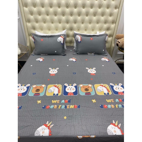 Bộ ga gối trần bông BAMBILOO cotton nhật