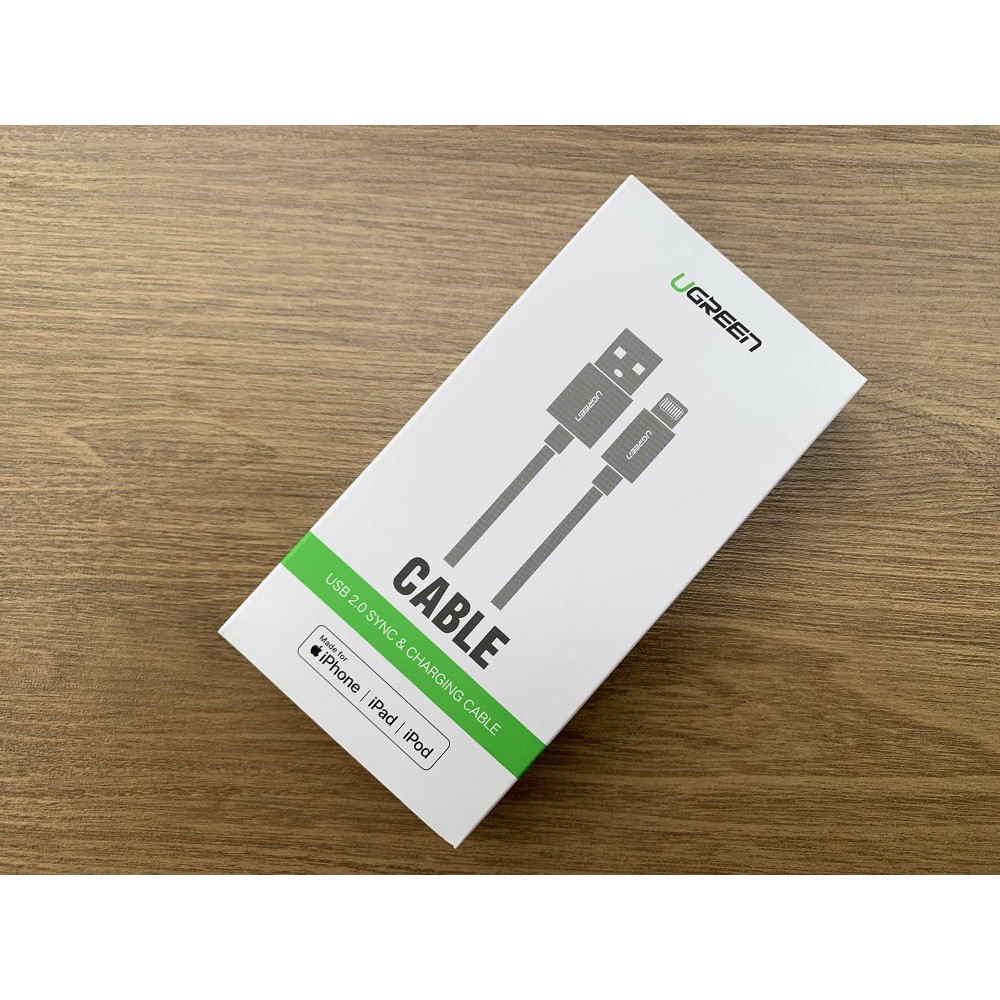 Cáp sạc cho ip|tablet 2.4a ugreen cao cấp