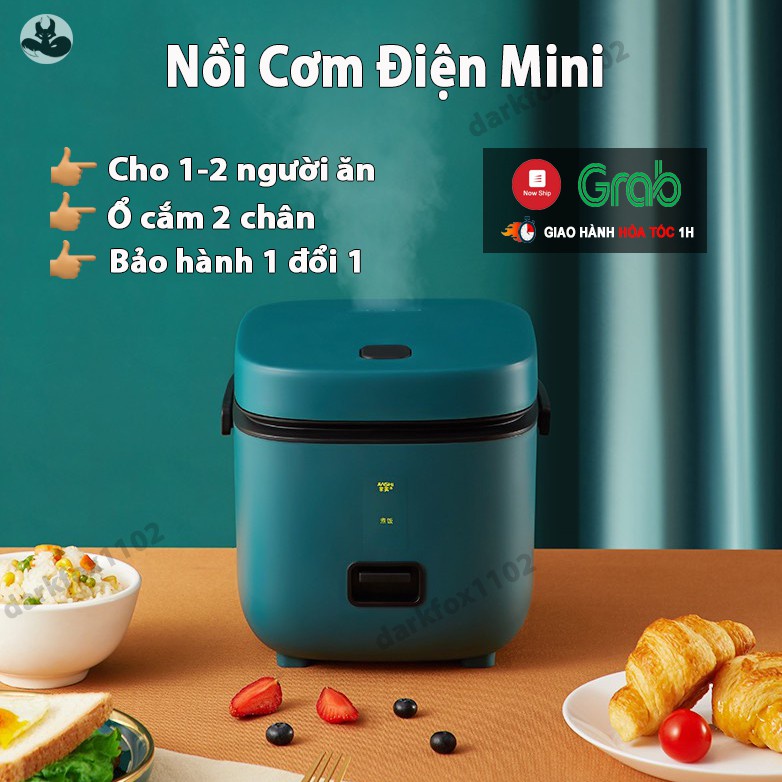 [ DẮC CẮM 2 CHÂN] Nồi cơm điện mini, Nồi đa năng JIASHI 1,2L ( Nấu cơm ngon, nấu cháo, hầm, hấp luộc) cho 1 đến 3 người