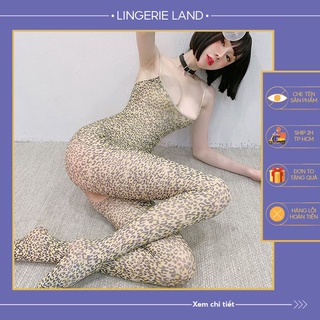 Đồ ngủ sexy da beo bodysuit - đồ cosplay liền thân gợi cảm hoạ tiết da báo freesize đến 68kg