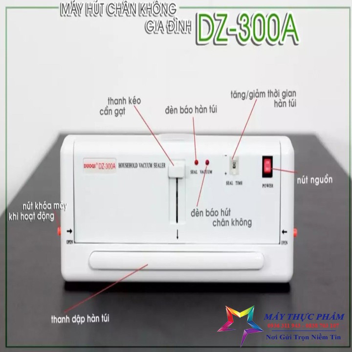 Máy hút chân không cao cấp Dz300a chính hãng Douqi , không kén túi