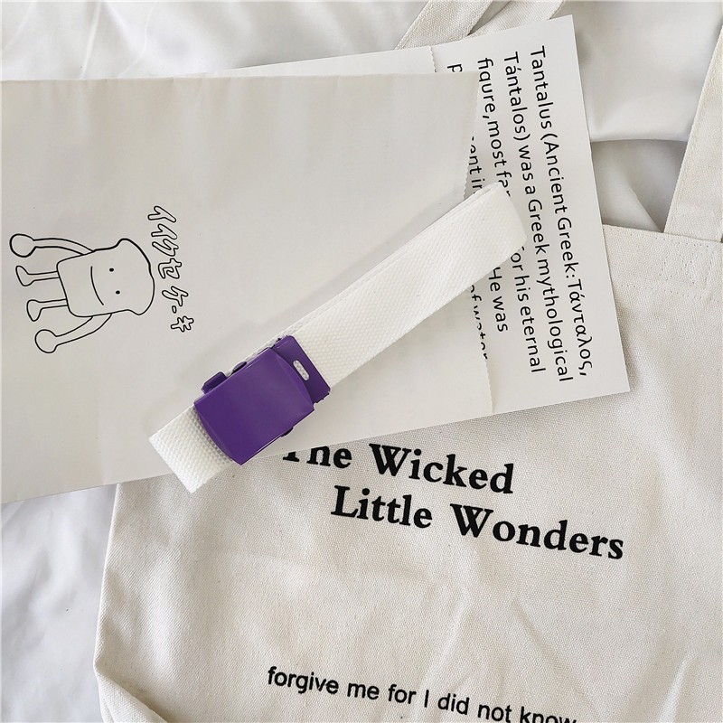 [Spot] Thắt Lưng Vải Canvas Khóa Sắt Tự Động Thời Trang Cho Học Sinh