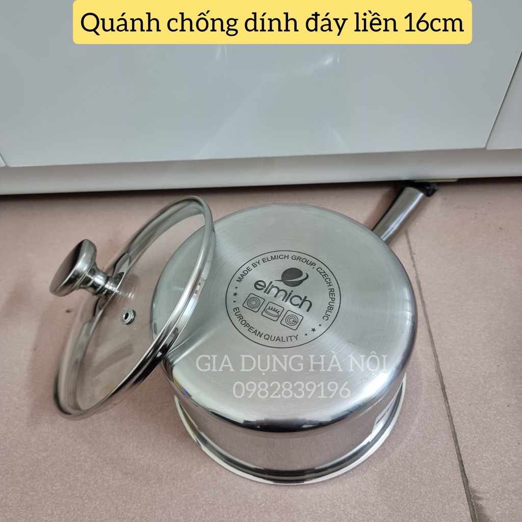 QUÁNH CHỐNG DÍNH INOX ĐÁY LIỀN ELMICH TRIMAX 3783 14CM,16CM INOX ELMICH