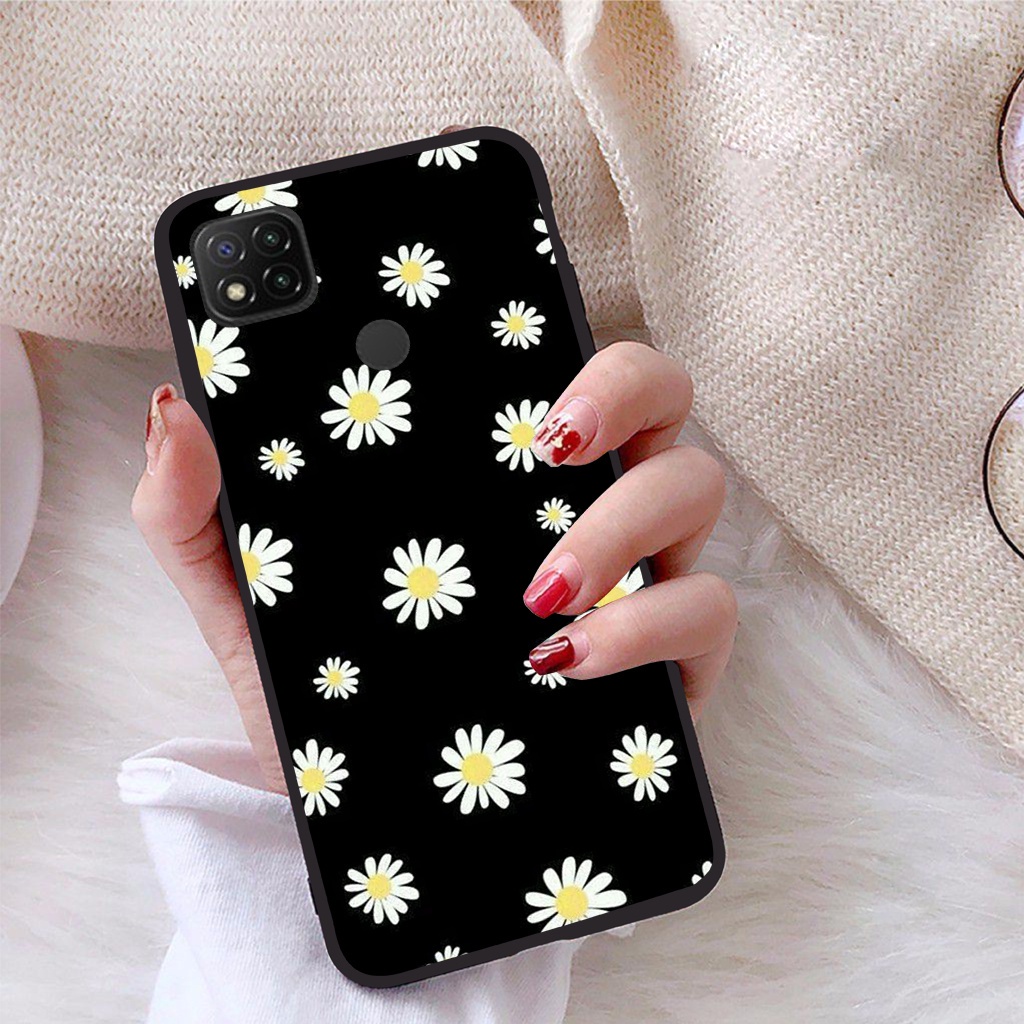 Ốp lưng ép kính chống bể Xiaomi redmi 9C/ Redmi 9C NFC/ Redmi Poco C3  viền dẻo TPU hình Hoạ Tiết Hoa