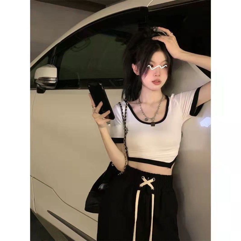 Set đồ COZOK gồm áo thun ngắn tay và quần dài ống rộng thời trang cho nữ