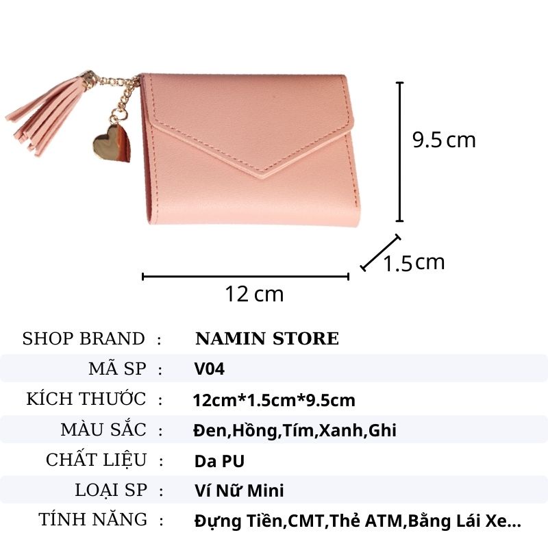 Ví nữ thời trang ngắn đẹp cầm tay mini giá rẻ NAMIN STORE V04