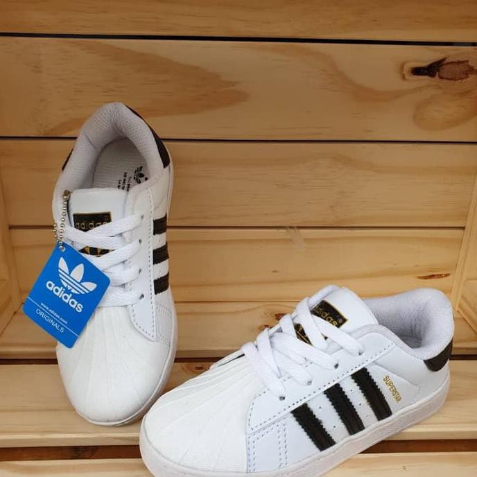 Giày Thể Thao Adidas Superstar Phối Sọc Trắng Đen Size 25 35-26 0512 Cho Bé