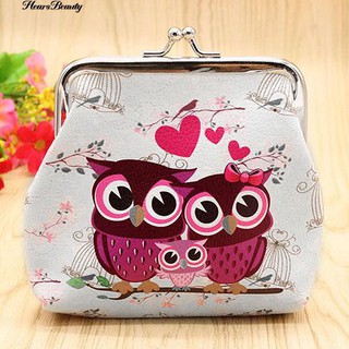 Ví Đựng Tiền Xu Mini In Hình Cú Đáng Yêu