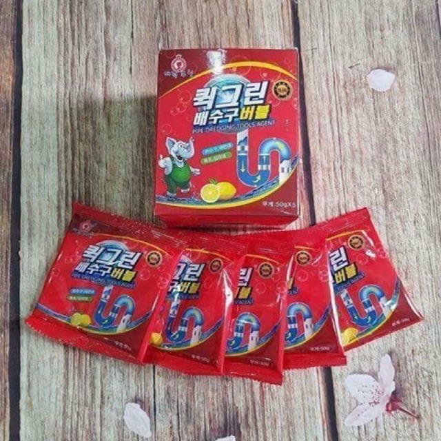 Hộp 5 gói bột thông cống hàn quốc