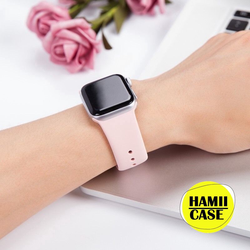 Dây silicon dành cho đồng hồ Apple Watchchất liệu cao su cao cấp mềm mại 38mm 40mm 42mm 44mm