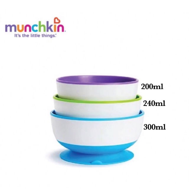 Bộ 3 Bát Ăn Chống Đổ Munchkin- có bán riêng từng cái