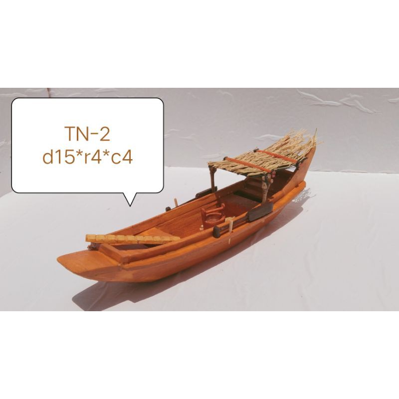 [TN-2] Mô Hình Thuyền Gỗ Đánh Cá ( Nổi Trên Nước) Thuyền Nhỏ 15*3.5*4