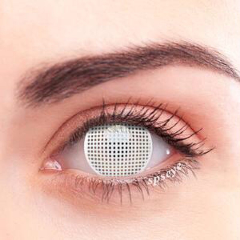 CONTACT LENS COSPLAY - Lens Lưới Trắng / Đỏ / Hồng / Xanh lá/ Xanh Dương - kính áp tròng màu - Lén halloween