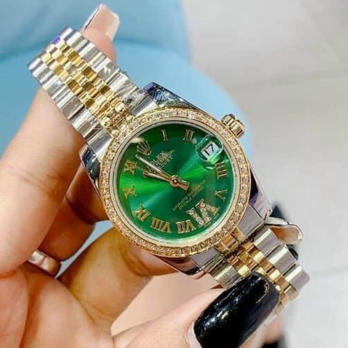 [fullbox + bảo hành 12th] Đồng hồ nữ Ro - mặt tròn viền đá sang trọng - bảo hành 12th autowatch