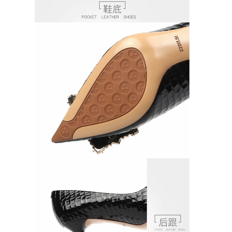 Giày Cao Gót Mũi Nhọn Cài Khóa Vuông Họa Tiết Da Cá Sấu Màu Vàng Hồng Thời Trang Mùa Hè 2022 Mới Cho Nữ