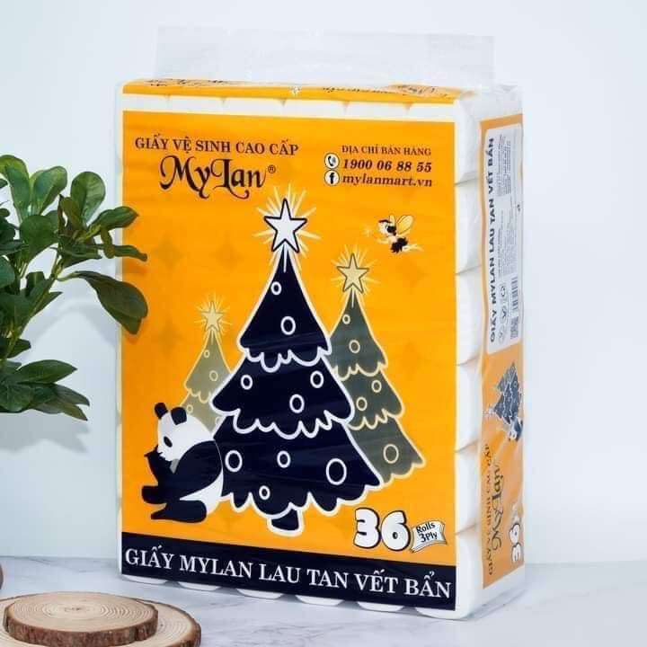 Bịch Giấy Vệ Sinh MyLan Gấu Thông 4 Lớp, 1 bịch 36 cuộn không lõi
