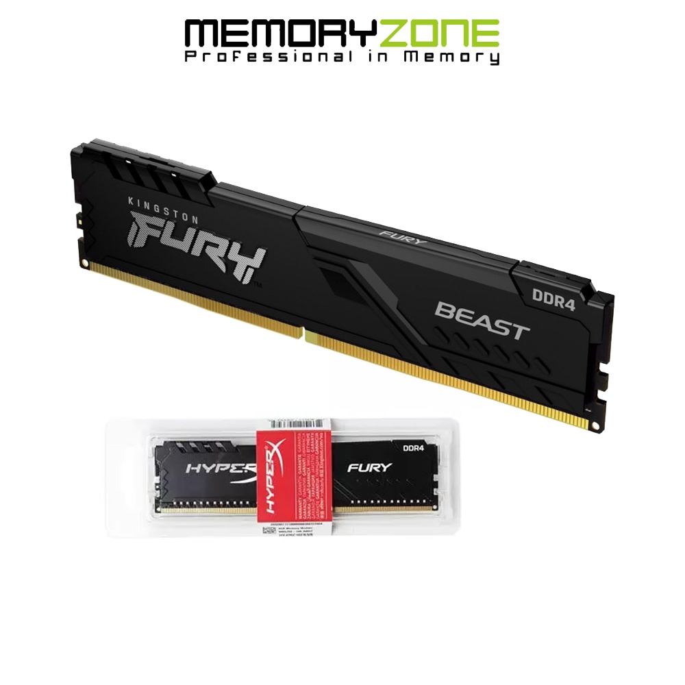 Ram PC Kingston Fury Beast Black 16GB 2666MHz DDR4 KF426C16BB1/16