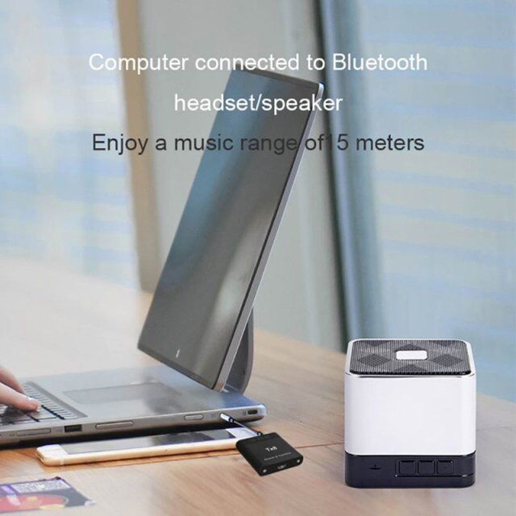 Bộ Thu Phát Sóng Bluetooth Tx8 5.0 2 Trong 1 Kèm Nút Điều Khiển Âm Lượng 3.5mm Cao Cấp Cho Xe Ô Tô Tv Và Máy Tính