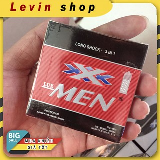 Bao cao su cao cấp LuX MEN (Hộp 3 chiếc) Gai gân, chống xuất tinh sớm
