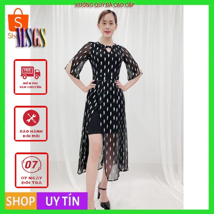ĐẦM XÒE DỰ TIỆC KIỂU ĐẦM XÒE XẺ TÀ IN NHŨ KIM TUYẾN XẺ TÀ