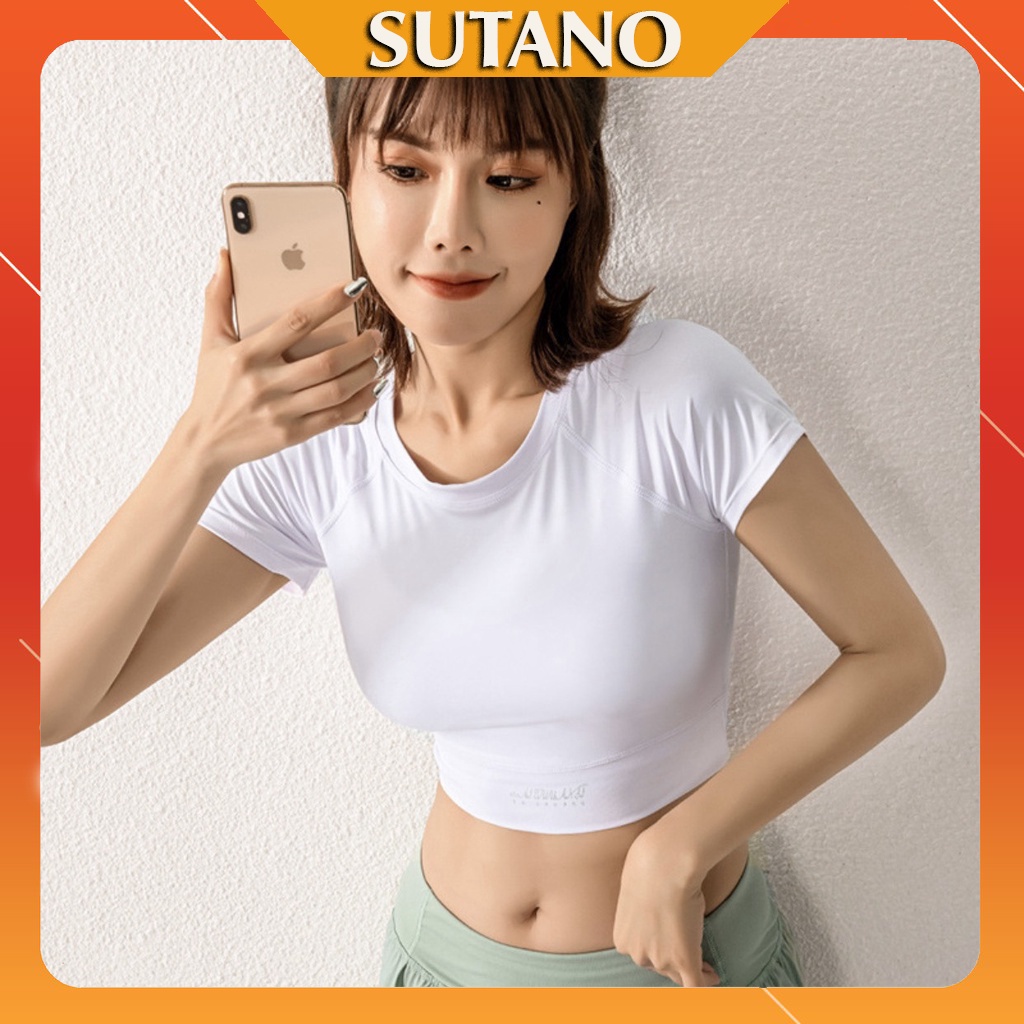 Áo croptop- áo tập thể thao gym yoga vải cao cấp thông thoáng co dãn 4 chiều thấm hút mồ hôi A493 SUTANO