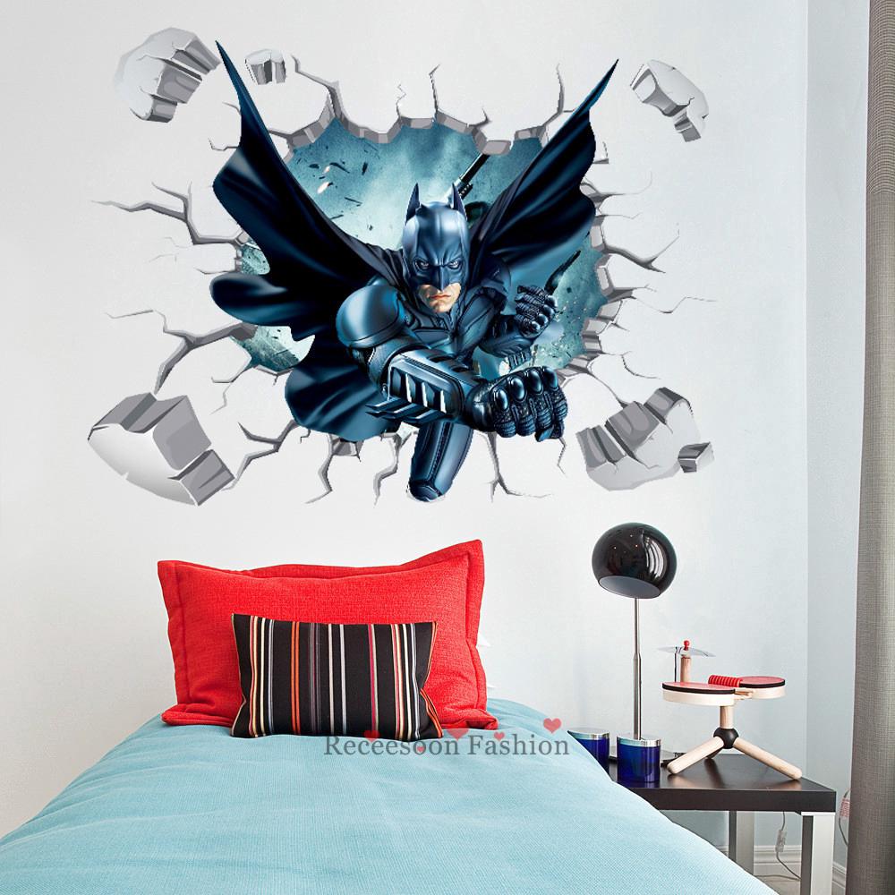 Sticker dán tường trang trí hình Batman kiểu 3D